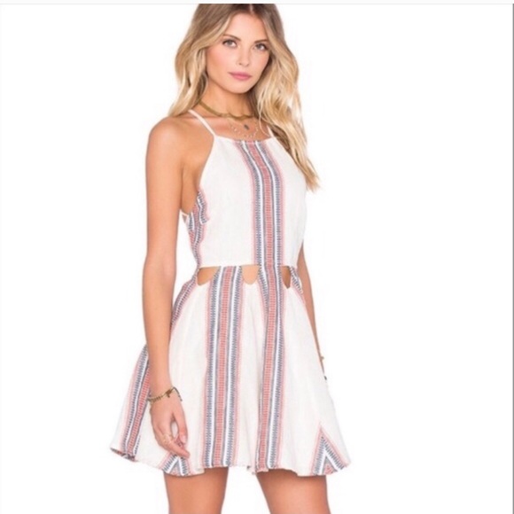 Tularosa Dresses & Skirts - Tularosa Helix Cut Out Mini Dress Beatnik Stripe